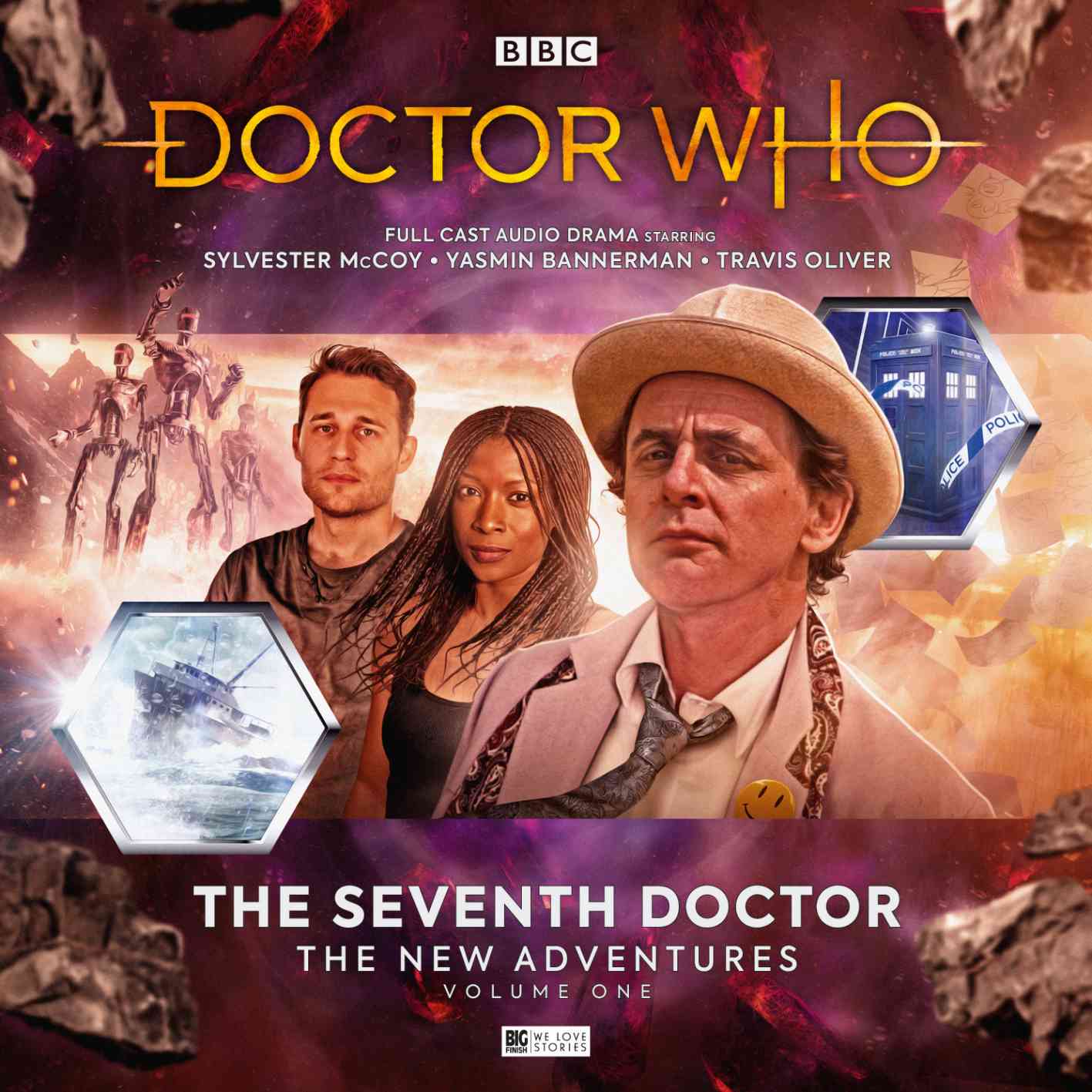 The Seventh Doctor, Benny, Chris, and Roz